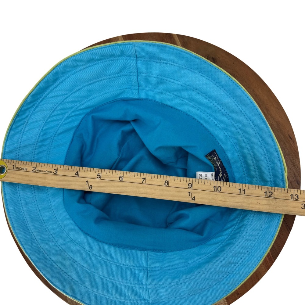 Panama Jack Women's Teal Cotton Bucket Sun Hat 3" Brim Sizing Tie Travel - Picture 8 of 8